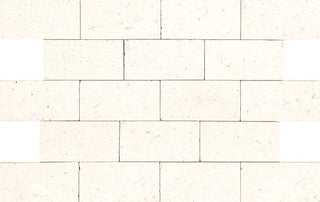 Cream White - 12x24 Limestone Subway Pattern Patterned Stone-Look Honed Natural Limestone Tile