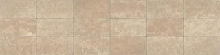 Sand Beige - 12x24 Limestone Speckled Grid Patterned Stone-Look Honed Smooth Limestone Tile