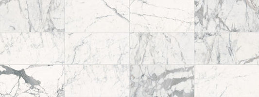 12x24 Marble Grid Medium Veining Natural Marble-Look Honed Smooth Marble Tile