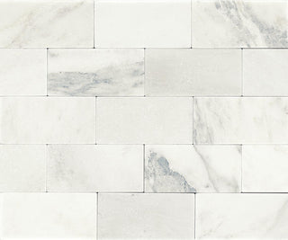 12x24 Marble Subway Pattern Light Veining Natural Marble-Look Honed Smooth Marble Tile