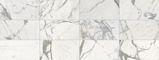 12x24 Marble Grid Natural Marble-Look Honed Smooth Marble Tile