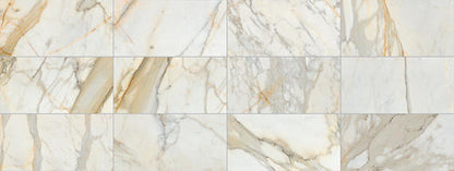 12x24 Marble Grid  Natural Marble-Look Honed Smooth Marble Tile Golden Marble