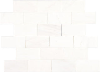 12x24 Marble Subway Pattern Light Veining Natural Marble-Look Honed Smooth Marble Tile