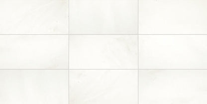 12x24 Marble Grid Light Veining Natural Marble-Look Honed Smooth Marble Tile Soft White