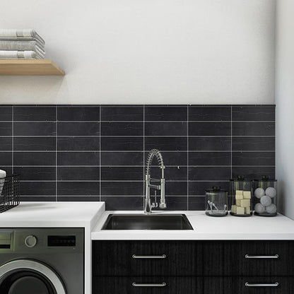 12x24 Pietra Divina Grid Natural Stone-Look Honed Smooth Marble Tile Black Marble