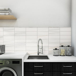 Ivory Marble - 12x24 Pietra Divina Grid Natural Stone-Look Honed Smooth Marble Tile