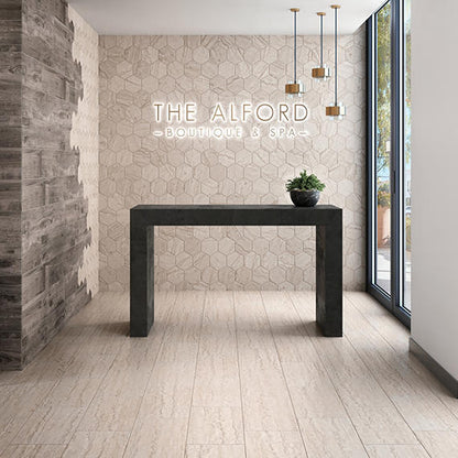 12x24 Mythique Marble  Natural Marble-Look Polished Smooth Porcelain Tile Warm Beige