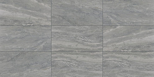 12x24 Perpetuo Light Veining  Natural Marble-Look Polished Smooth Porcelain Tile Silver Gray