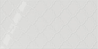 Glossy White - 12x24 Showscape Arabesque Patterned Solid-Color Glossy Embossed Ceramic Tile