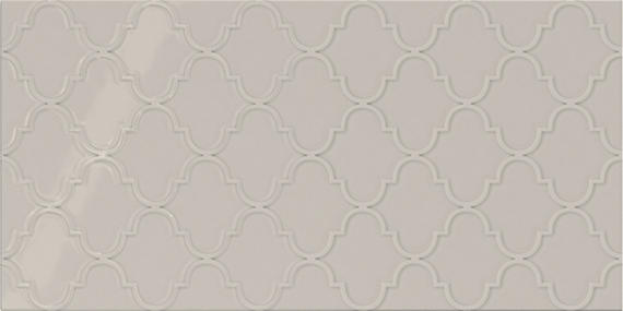 12x24 Showscape Arabesque  Patterned Solid-Color Glossy Embossed Ceramic Tile Warm Beige