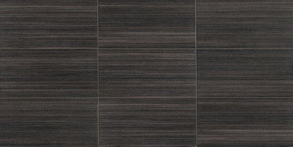 12x24 Lounge14  Natural Fabric-Look Matte Textured Porcelain Tile Dark Charcoal