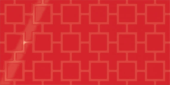 12x24 Showscape Lattice  Patterned Solid-Color Glossy Textured Ceramic Tile Bright Red