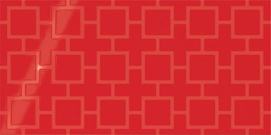 12x24 Showscape Lattice  Patterned Solid-Color Glossy Textured Ceramic Tile Bright Red