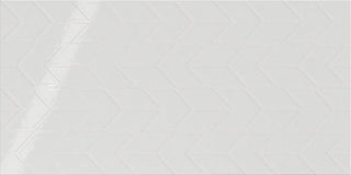 Glossy White - 12x24 Showscape Chevron Patterned Solid-Color Glossy Textured Ceramic Tile