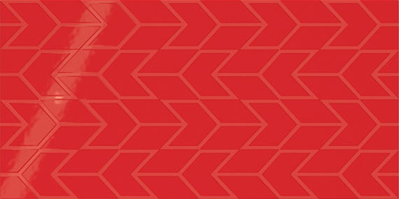 12x24 Showscape Chevron  Patterned Solid-Color Glossy Textured Ceramic Tile Bright Red