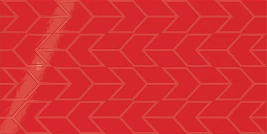 12x24 Showscape Chevron  Patterned Solid-Color Glossy Textured Ceramic Tile Bright Red