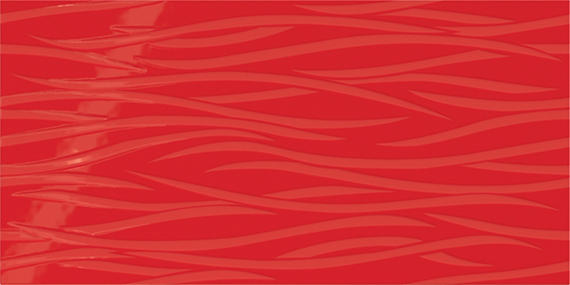 12x24 Showscape  Patterned Solid-Color Glossy Wavy Ceramic Tile Bright Red