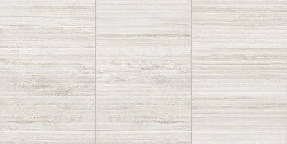 12x24 Reservorio  Natural Stone-Look Matte 3D-Geometric Fluted Porcelain Tile Off White