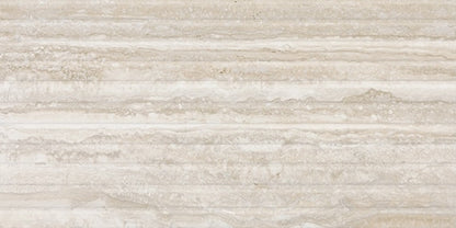 12x24 Reservorio  Natural Stone-Look Matte 3D-Geometric Fluted Porcelain Tile Beige