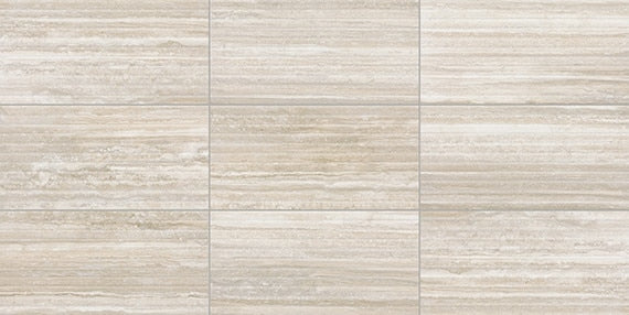 12x24 Reservorio  Natural Stone-Look Matte 3D-Geometric Fluted Porcelain Tile Beige