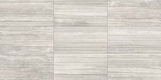 12x24 Reservorio  Natural Stone-Look Matte 3D-Geometric Fluted Porcelain Tile Gray