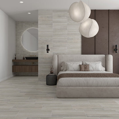 12x24 Reservorio  Natural Stone-Look Matte 3D-Geometric Fluted Porcelain Tile Gray