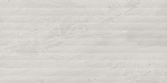 12x24 BRYNE  Natural Stone-Look Satin 3D-Geometric Fluted Porcelain Tile Coastal White