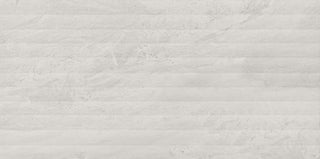 Coastal White - 12x24 BRYNE Natural Stone-Look Satin 3D-Geometric Fluted Porcelain Tile