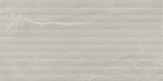 12x24 BRYNE  Natural Stone-Look Satin 3D-Geometric Fluted Porcelain Tile Silver Beige
