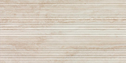 12x24 Calligo  Natural Stone-Look Matte 3D-Geometric Fluted Porcelain Tile Tusk Beige