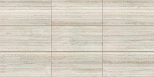 12x24 Calligo  Natural Stone-Look Matte 3D-Geometric Fluted Porcelain Tile Tusk Beige