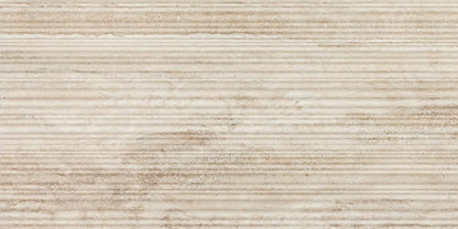 12x24 Calligo  Natural Stone-Look Matte 3D-Geometric Fluted Porcelain Tile Almond Beige