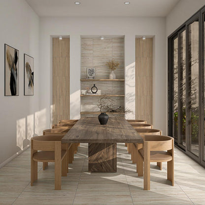 12x24 Calligo  Natural Stone-Look Matte 3D-Geometric Fluted Porcelain Tile Almond Beige