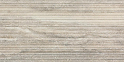12x24 Calligo  Natural Stone-Look Matte 3D-Geometric Fluted Porcelain Tile Nimbus Gray