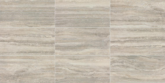 12x24 Calligo  Natural Stone-Look Matte 3D-Geometric Fluted Porcelain Tile Nimbus Gray