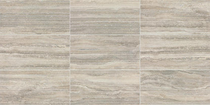 12x24 Calligo  Natural Stone-Look Matte 3D-Geometric Fluted Porcelain Tile Nimbus Gray