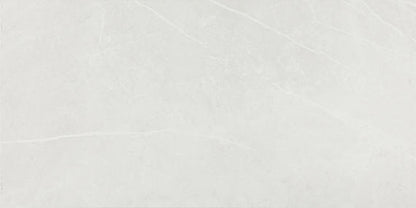 12x24 Platinum  Natural Stone-Look Glossy Smooth Porcelain Tile White