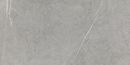 12x24 Platinum  Natural Stone-Look Glossy Smooth Porcelain Tile Gray