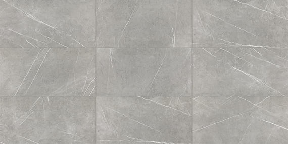 12x24 Platinum  Natural Stone-Look Glossy Smooth Porcelain Tile Gray