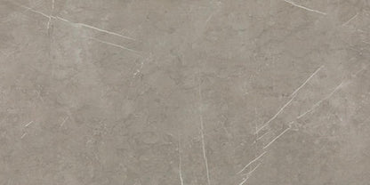12x24 Platinum  Natural Stone-Look Glossy Smooth Porcelain Tile Warm Gray