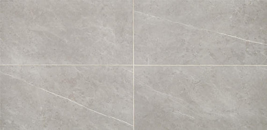 12x24 Prime  Natural Stone-Look Matte Smooth Ceramic Tile Marble Gray