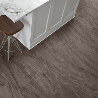 Dark Gray - 12x24 Impresa Mosaic Marble-Look Matte Smooth Ceramic Tile
