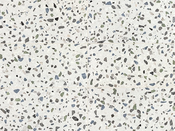 12x24 Outlander Fragment Shard Speckled Natural Terrazzo-Look Matte Smooth Porcelain Tile Soft White