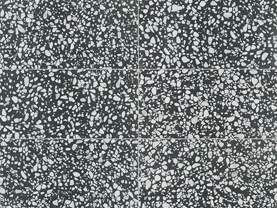 12x24 Outlander Fragment Shard Speckled Natural Terrazzo-Look Matte Smooth Porcelain Tile Charcoal Black