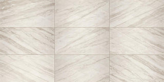 12x24 Perpetuo Light Veining Patterned Marble-Look Satin 3D-Geometric Porcelain Tile