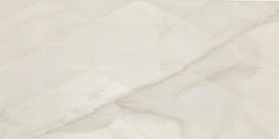 12x24 Perpetuo Light Veining  Patterned Marble-Look Satin 3D-Geometric Porcelain Tile Cream White