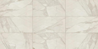 12x24 Perpetuo Light Veining Patterned Marble-Look Satin 3D-Geometric Porcelain Tile