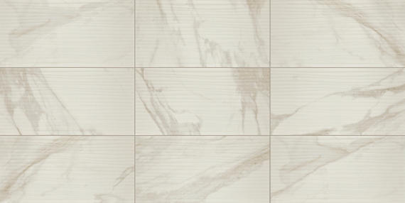 12x24 Perpetuo Light Veining  Natural Marble-Look Satin Wavy Porcelain Tile Cream White