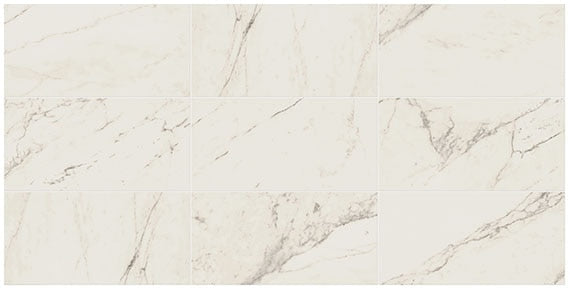12x24 Classentino Marble  Natural Marble-Look Polished Smooth Porcelain Tile Cream White