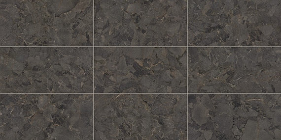 12x24 Forgehaus  Natural Stone-Look Matte Smooth Ceramic Tile Dark Charcoal